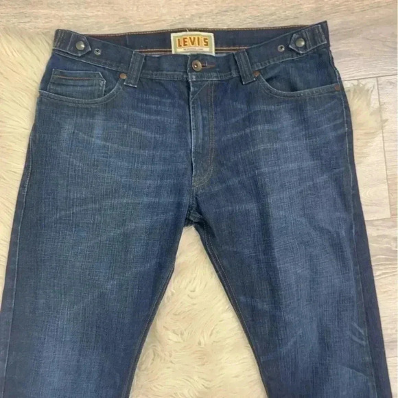 Euc Levi’s slim straight 514 dark wash adjustable waist and zippered jeans 36/30 - Picture 10 of 14